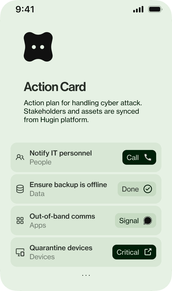 Action plan card